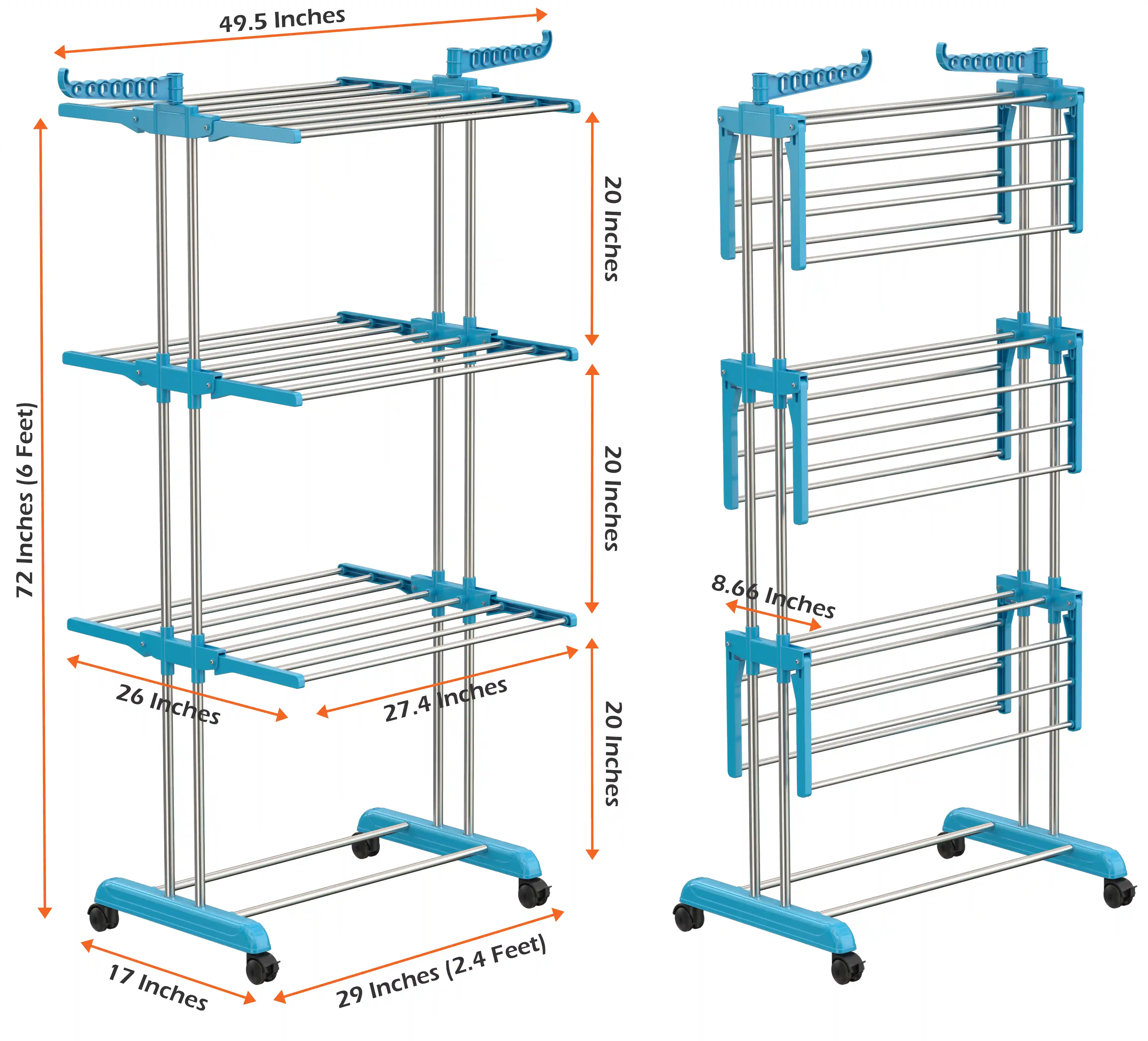 Foldable Clothes Drying Rack With Pulley Stainless Steel Cloth Hanger  Indoor Outdoor Cloth Drying Hanging Rack