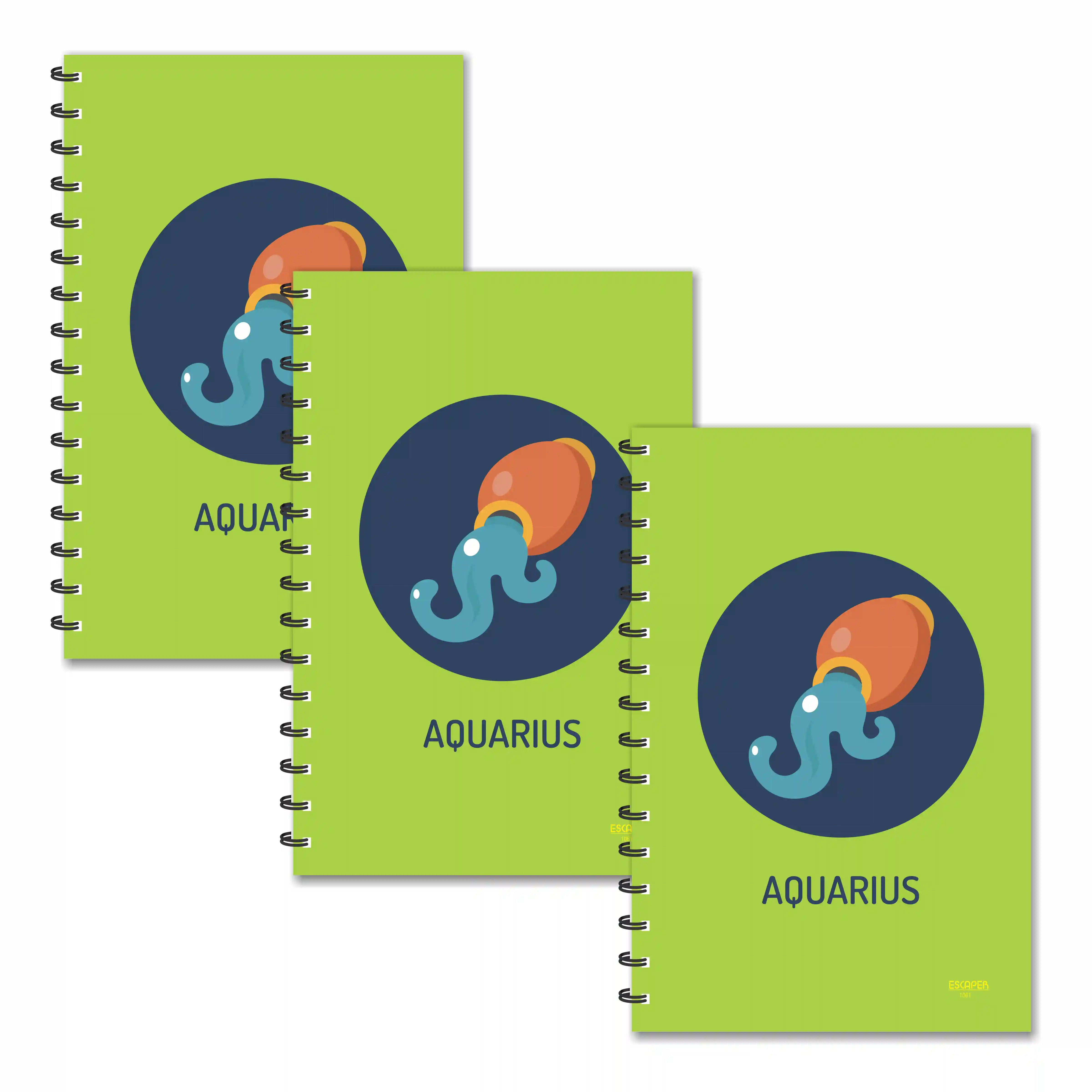 Aquarius Designer Zodiac Ruled Diaries - Pack Of 3