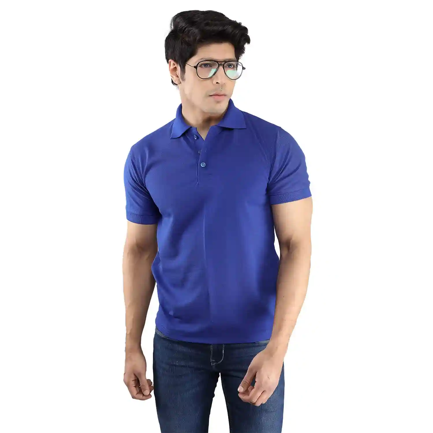 Cotton T-Shirt For Men - Royal Blue (Small)