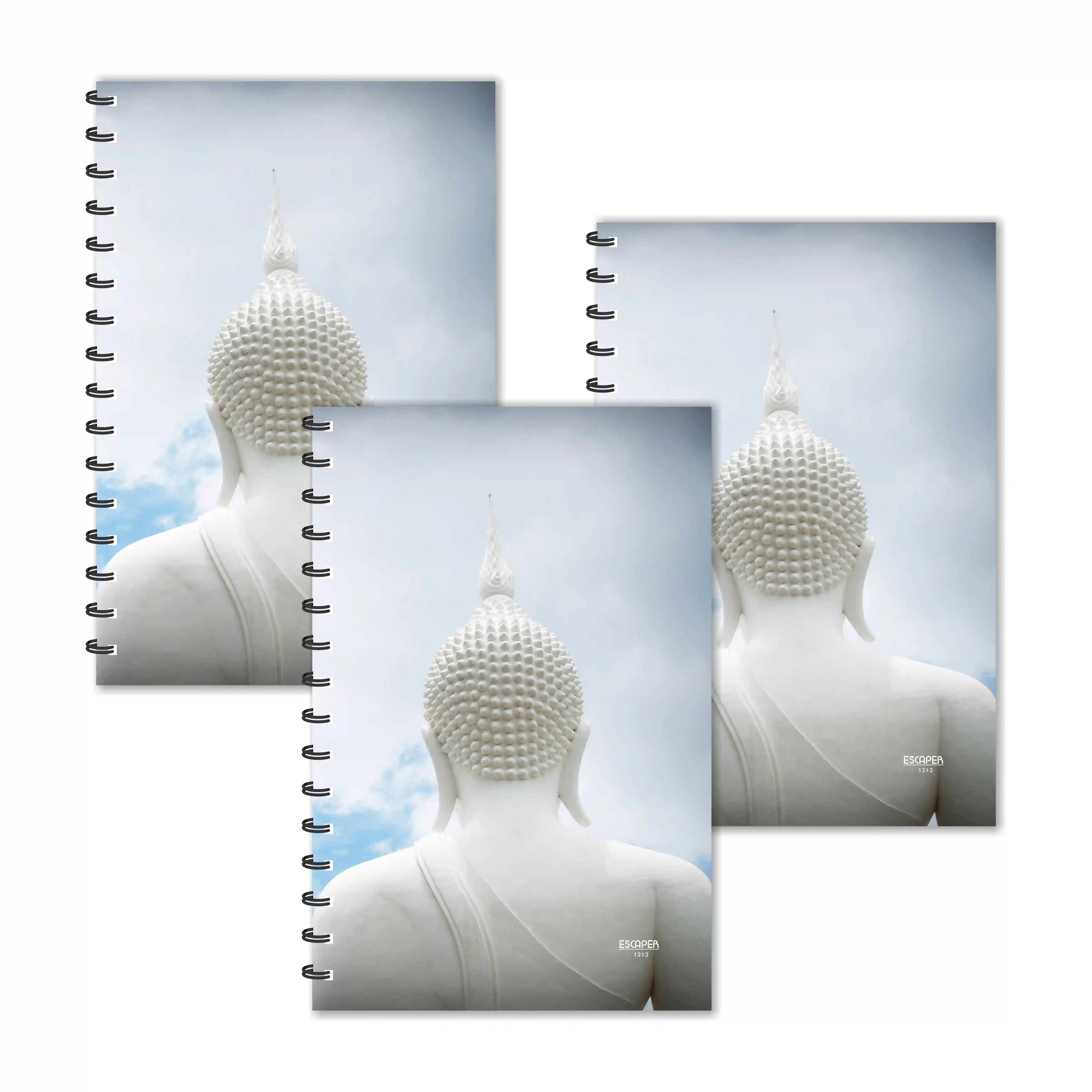 Marble Lord Buddha Back Side Ruled Diaries - Pack Of 3