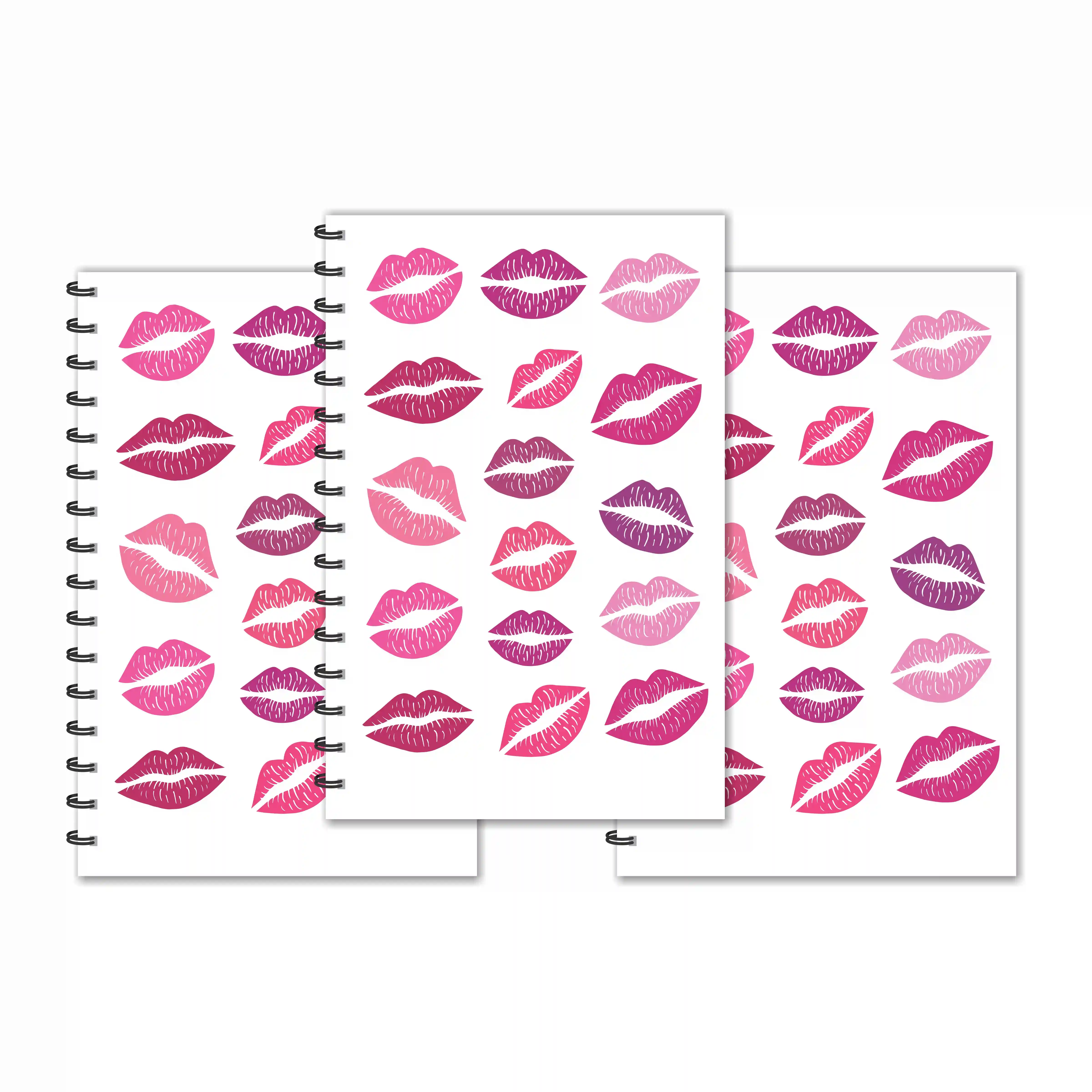 Lips Shapes Designer Ruled Diaries - Pack Of 3