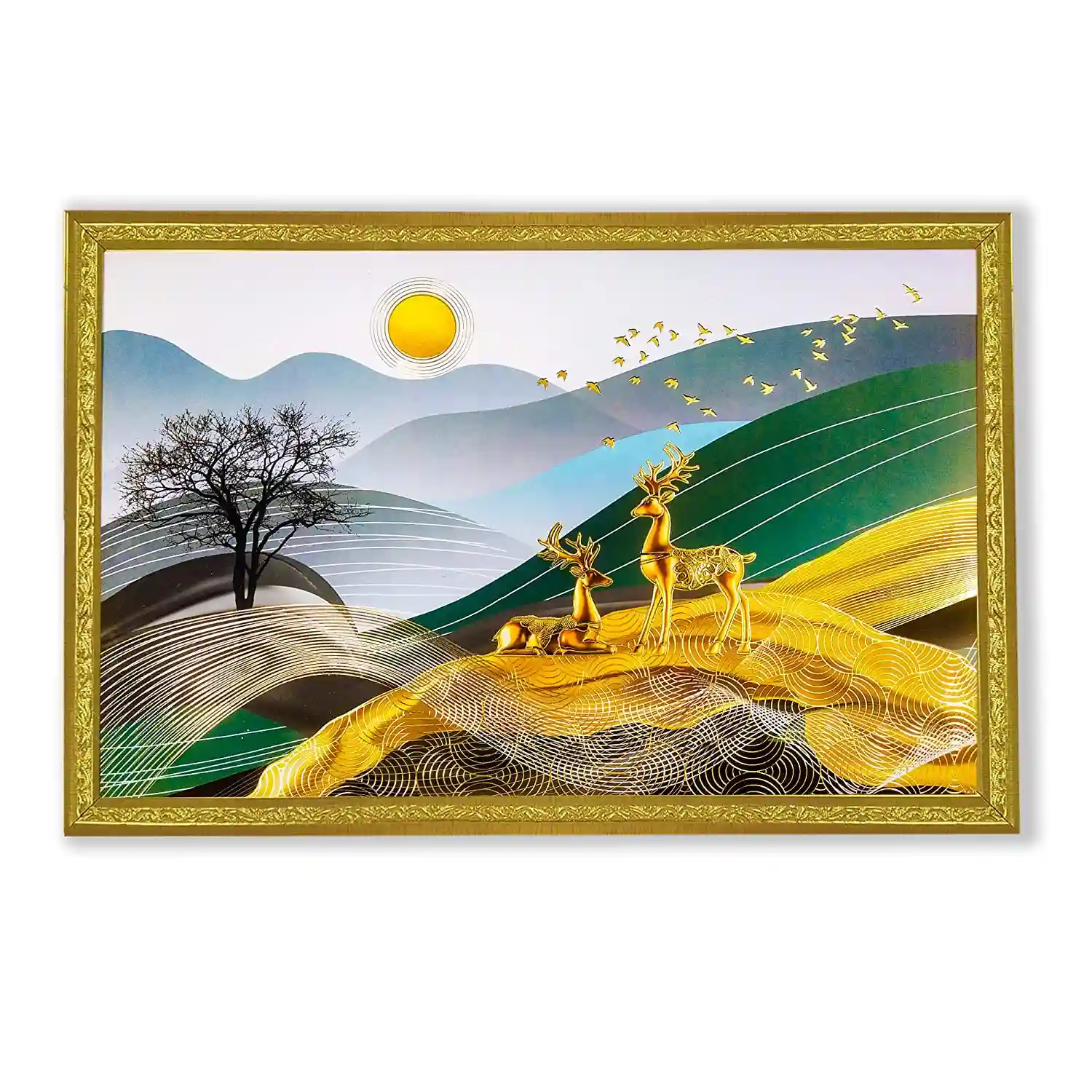 Framed Wall Painting For Home Decoration Pack of 1 (50 x 35 Cm)- Pattern 144