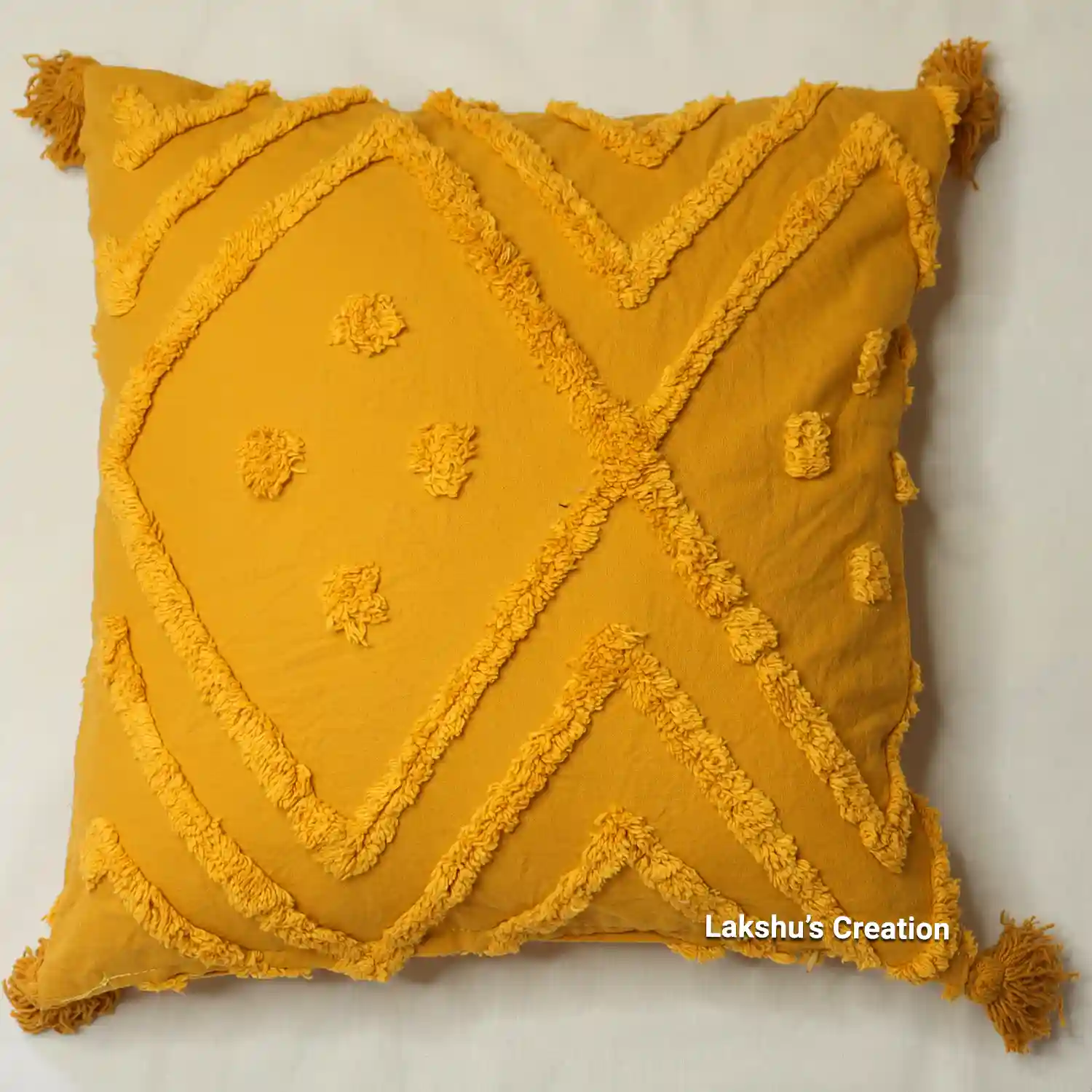 Boho/Bohemian Style Cushion Covers - Mustard Yellow (Pack of 1)