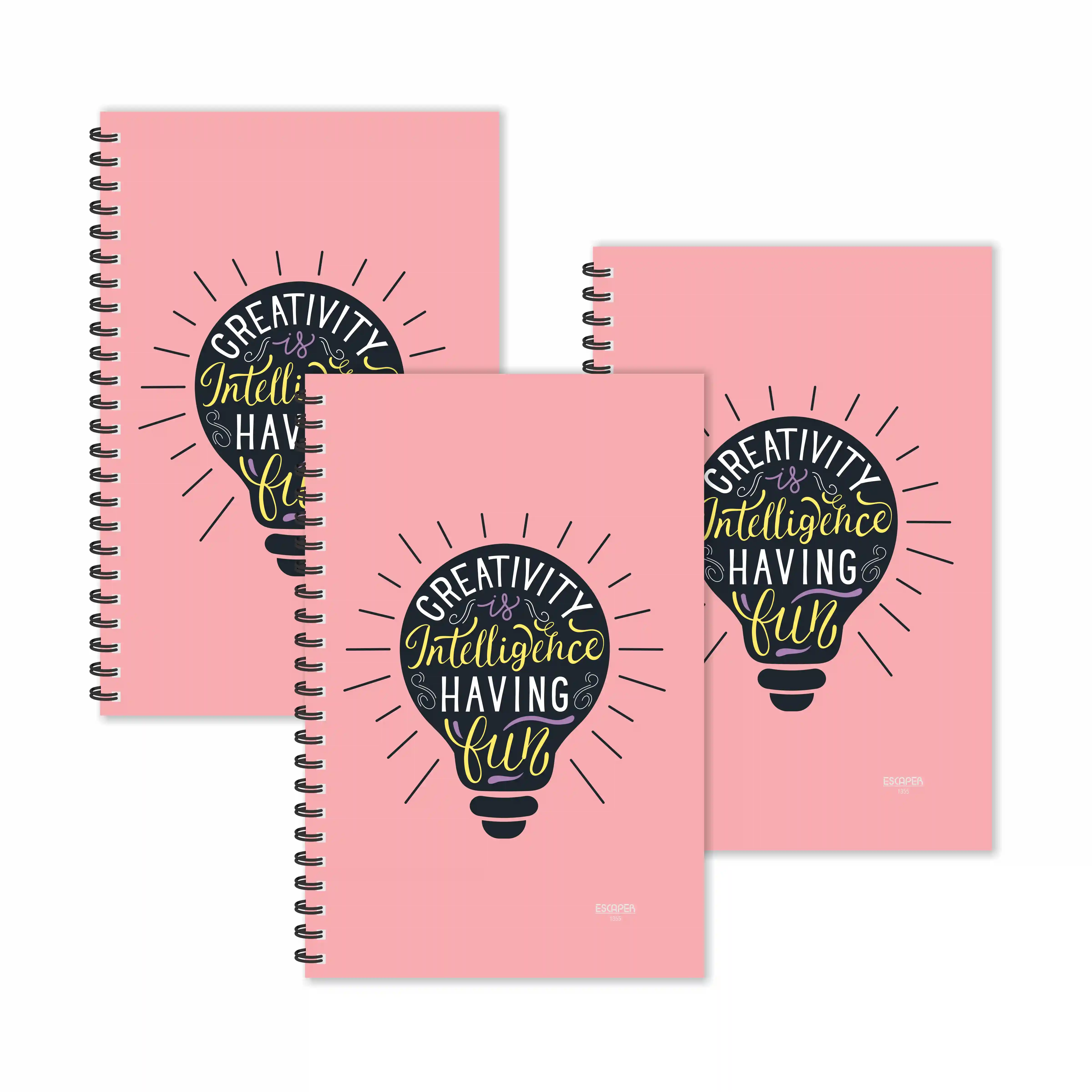 Creativity Is Intelligence Motivational Ruled Diaries - Pack Of 3