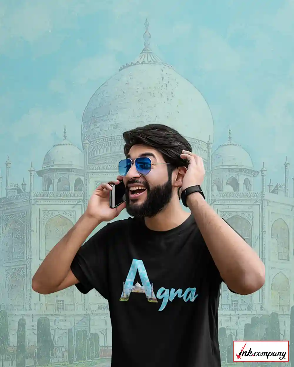 Majestic Agra: Discover The Iconic Taj Mahal With Our Men's T-Shirt - S