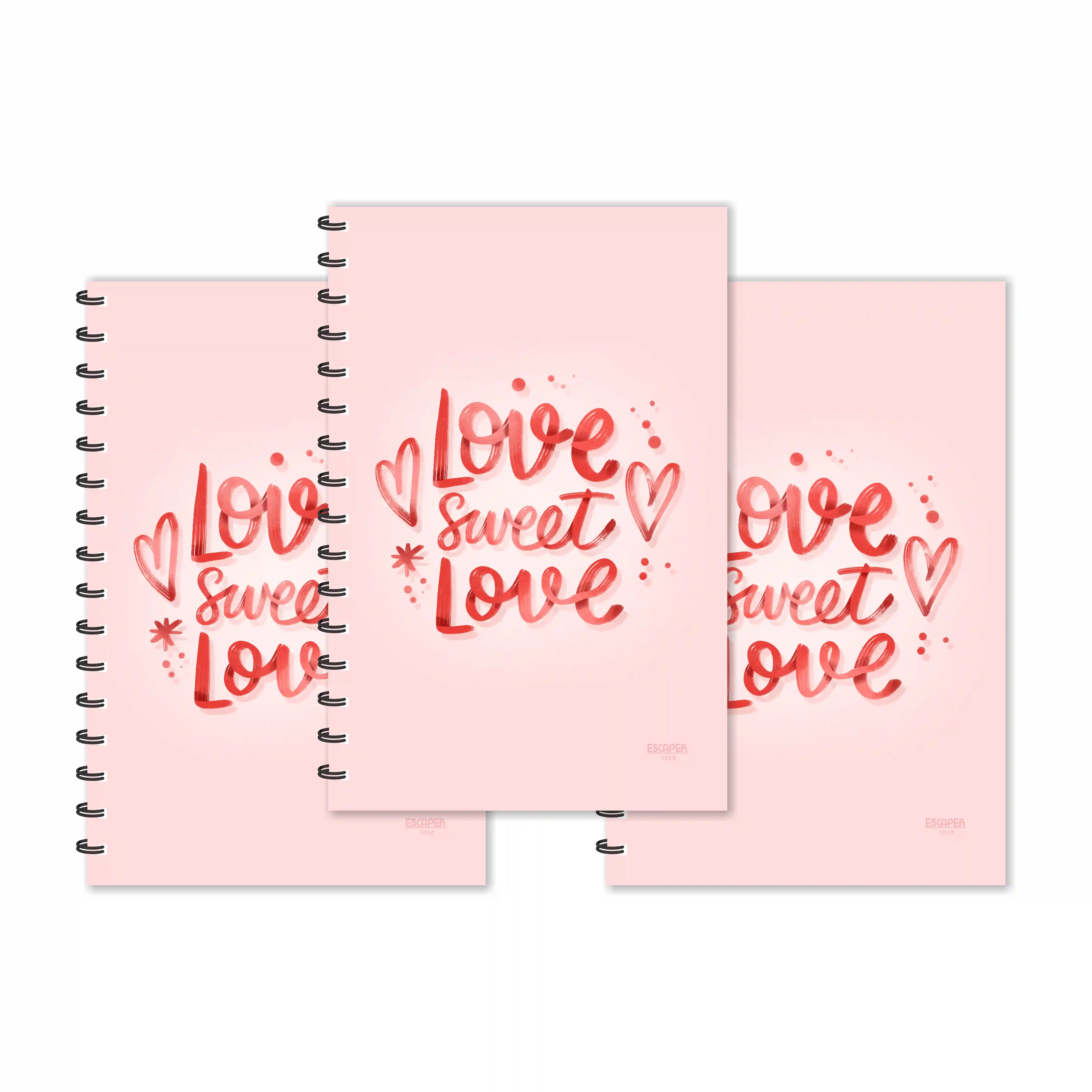 Love Sweet Love Designer Ruled Diaries - Pack Of 3