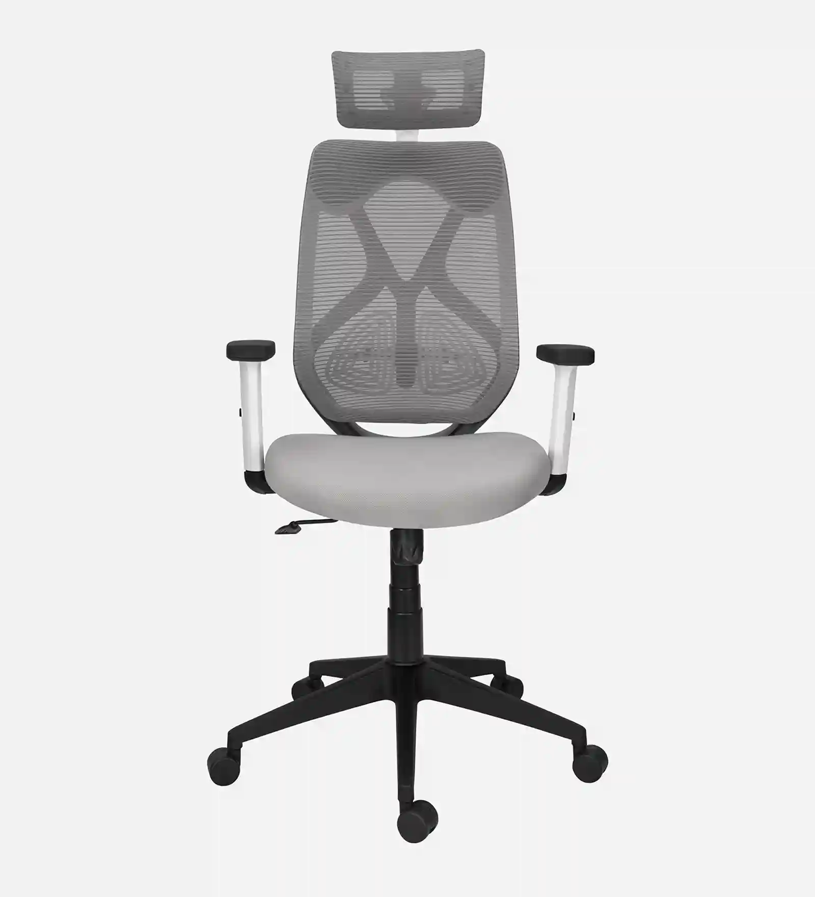 Oxford Classic Ergonomic Chair In Nylon Base - White & Grey