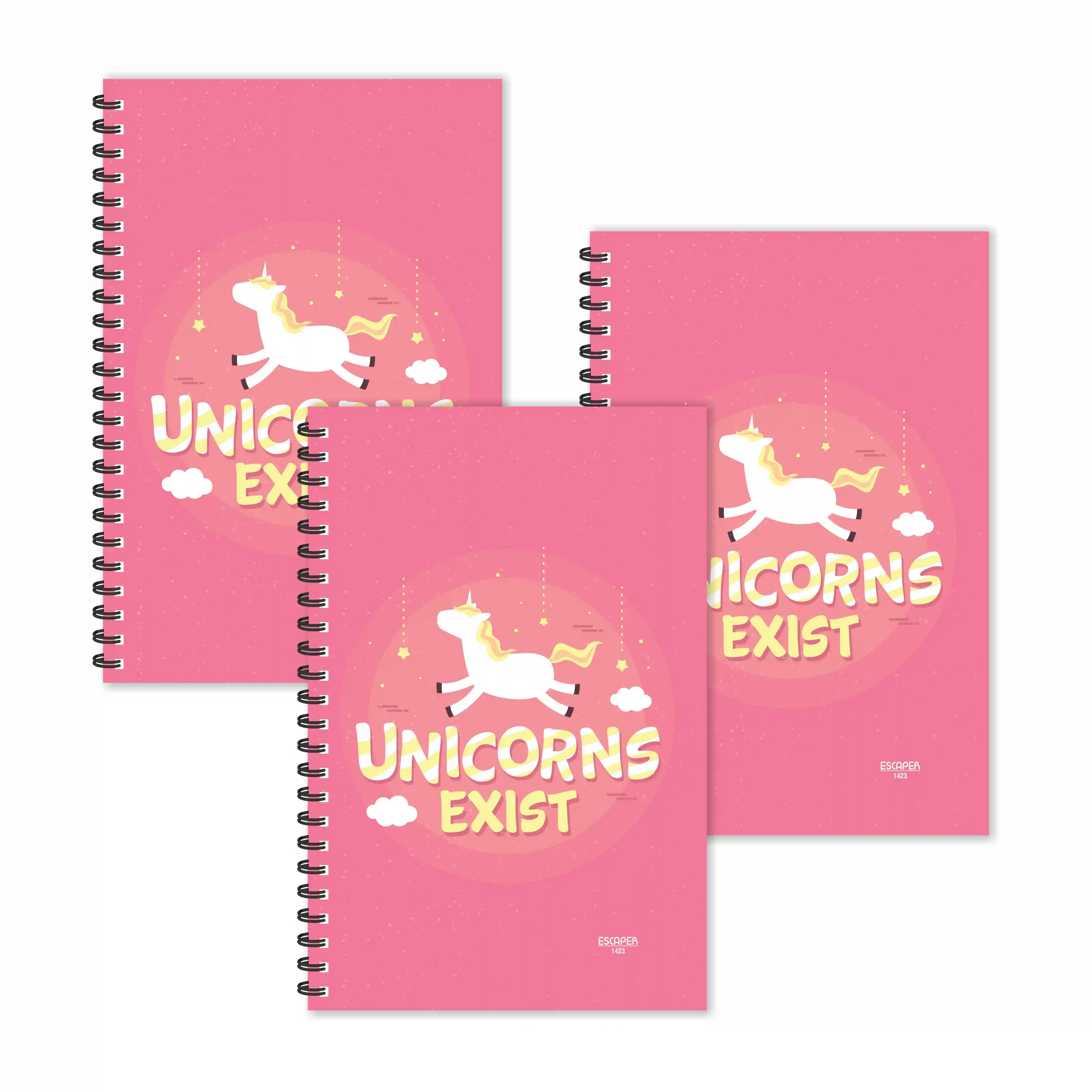 Unicorn Exists Unicorn Ruled Diaries - Pack Of 3