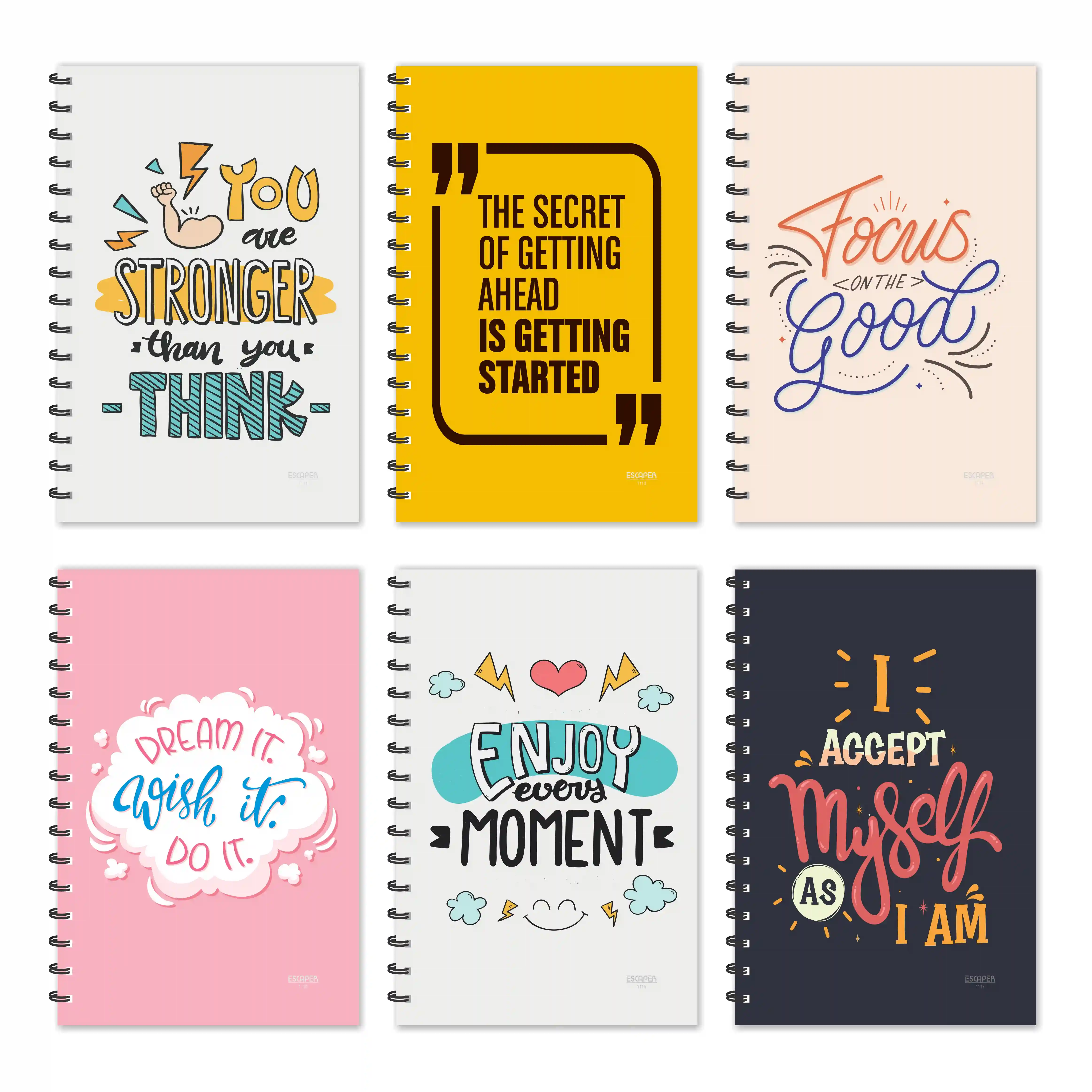 Stronger Motivational Diaries - Jumbo (Pack of 6)