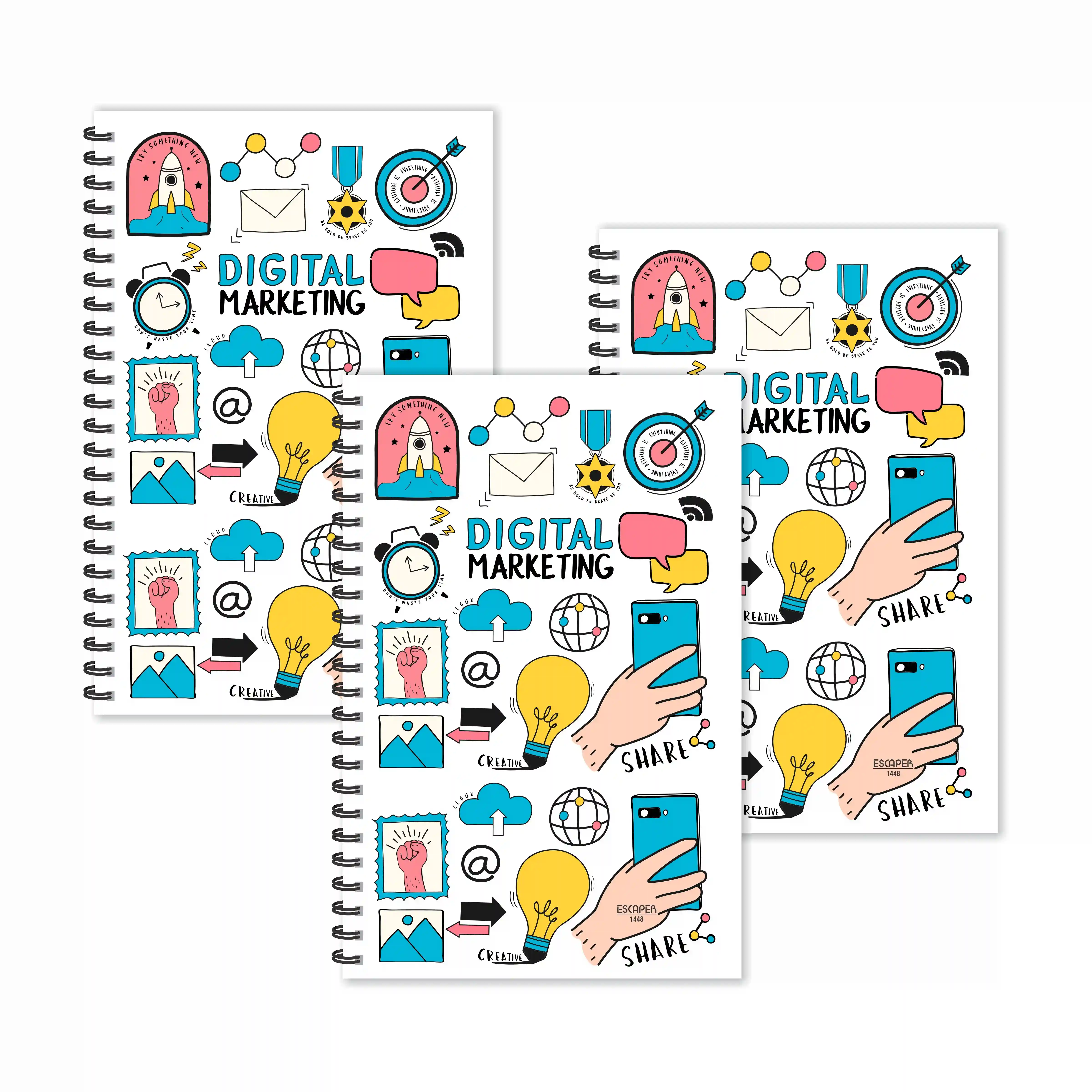 Digital Marketing Doodle Ruled Diaries - Pack Of 3