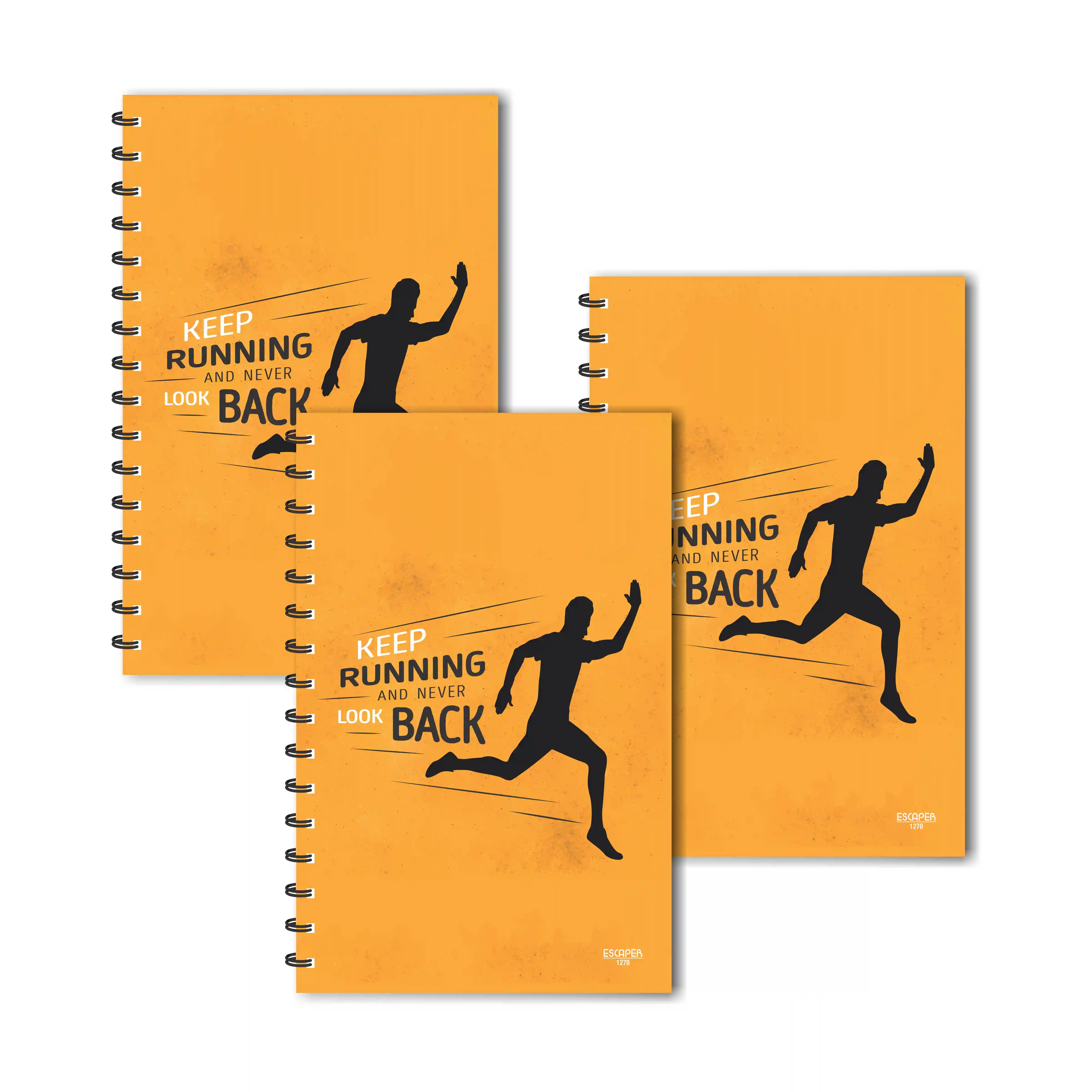 Keep Running & Never Look Back Designer Ruled Diaries - Pack Of 3