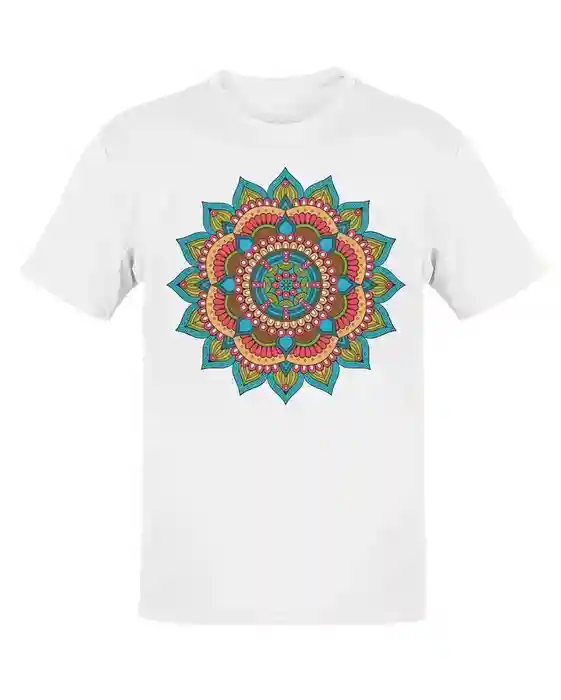 Vibrant Rangoli Art: Women's Cotton T-Shirt - S