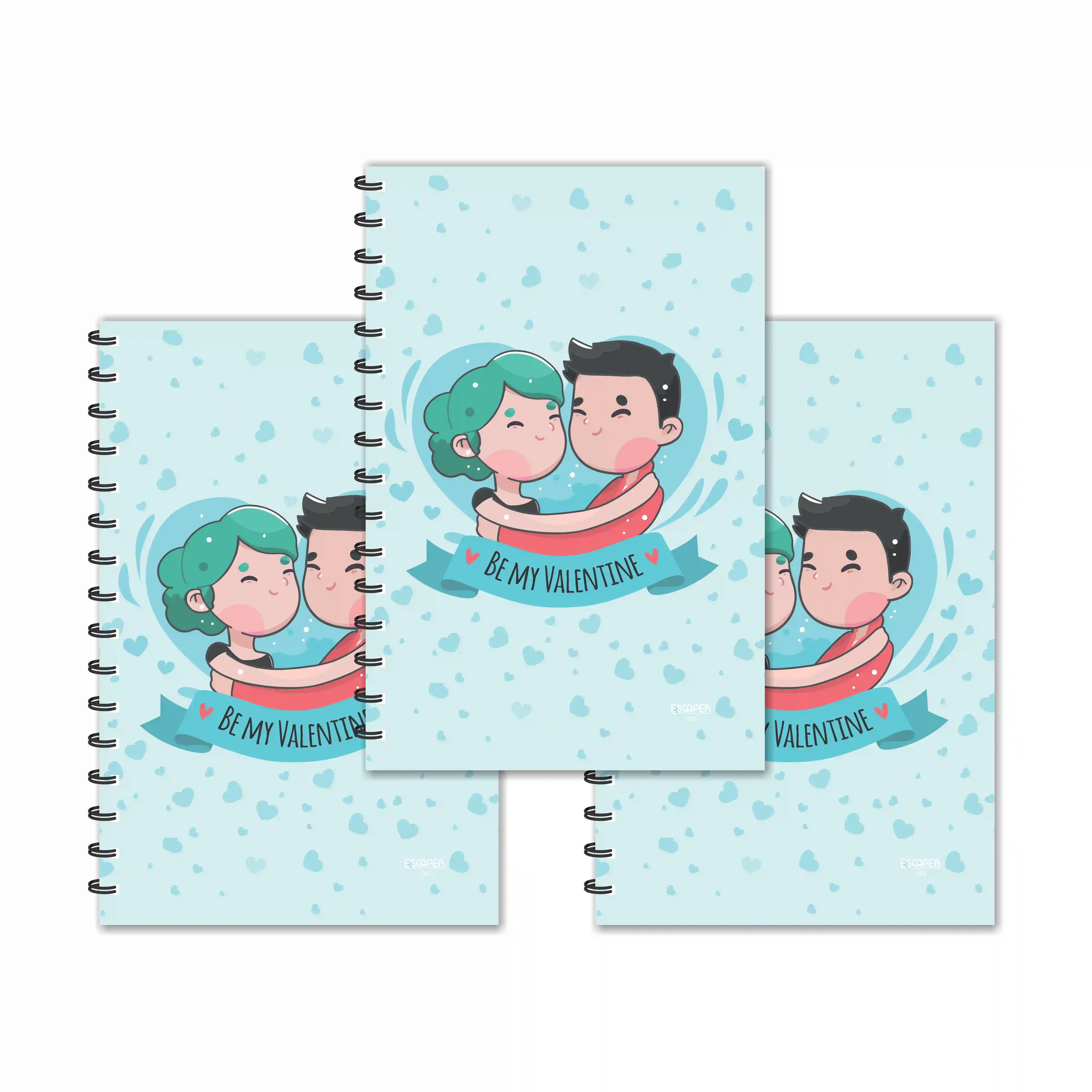 Be My Valentine Designer Ruled Diaries - Pack Of 3