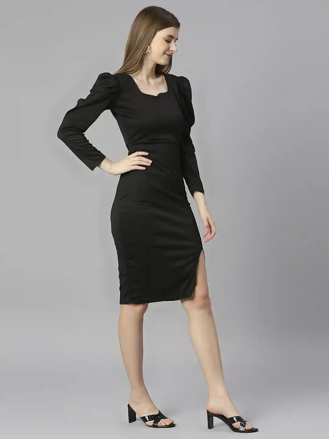 Exclusive Western Sweetheart Neck Party Dress - Black Small