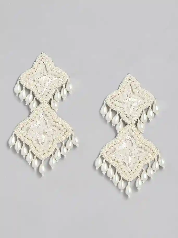 Long Milli Earrings - White