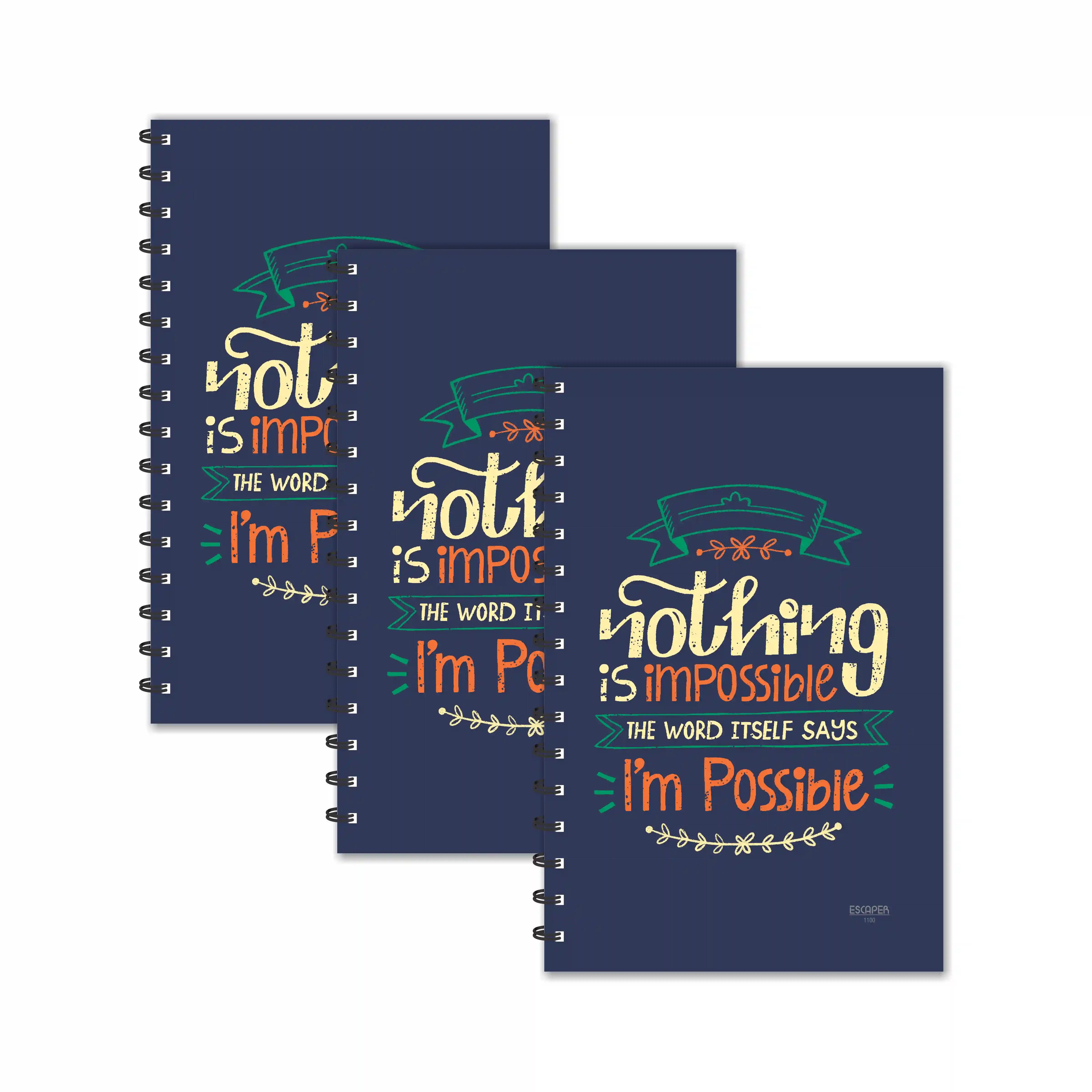 Nothing Is Impossible Motivational Diary With Quotes - Pack Of 3