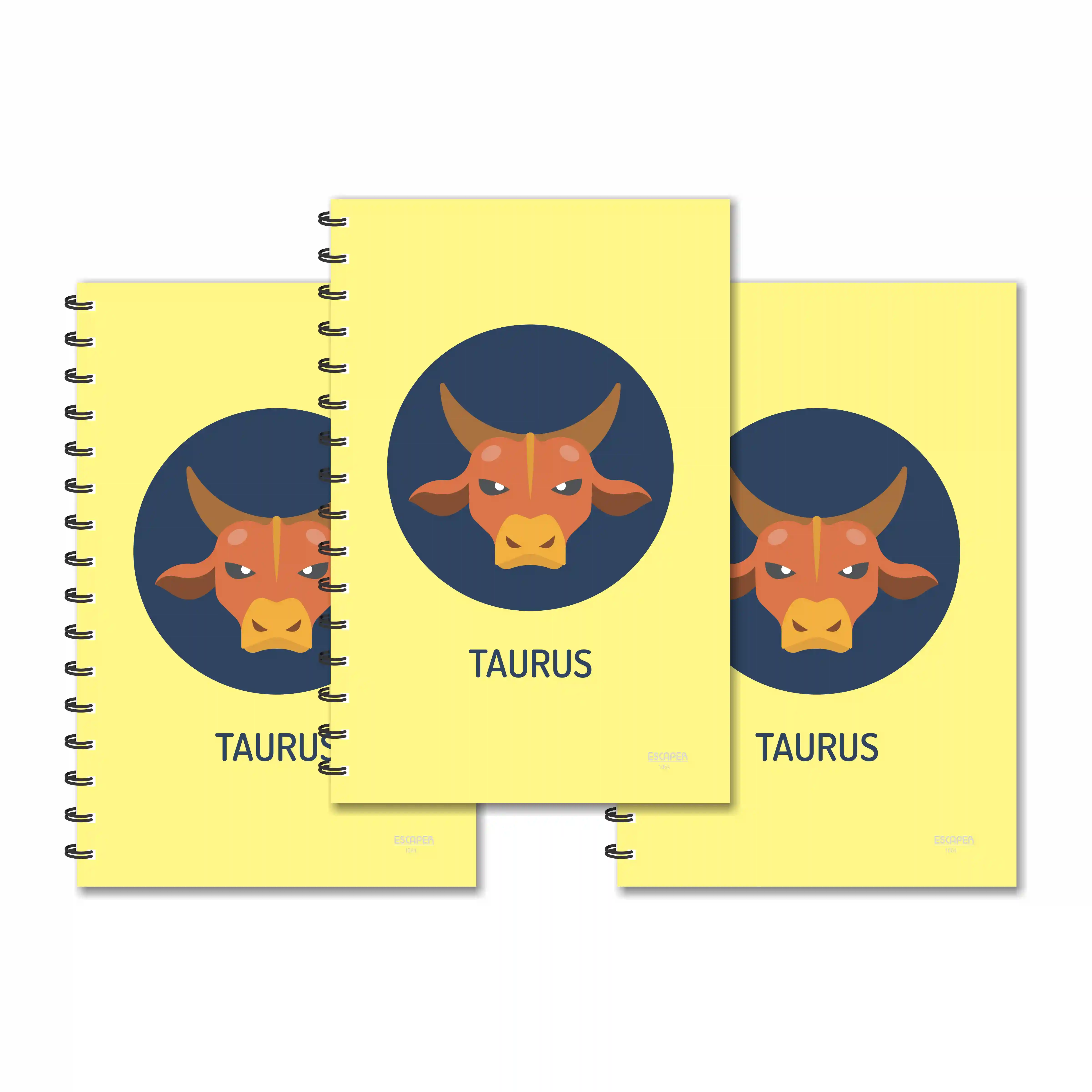 Taurus Designer Zodiac Ruled Diaries - Pack Of 3