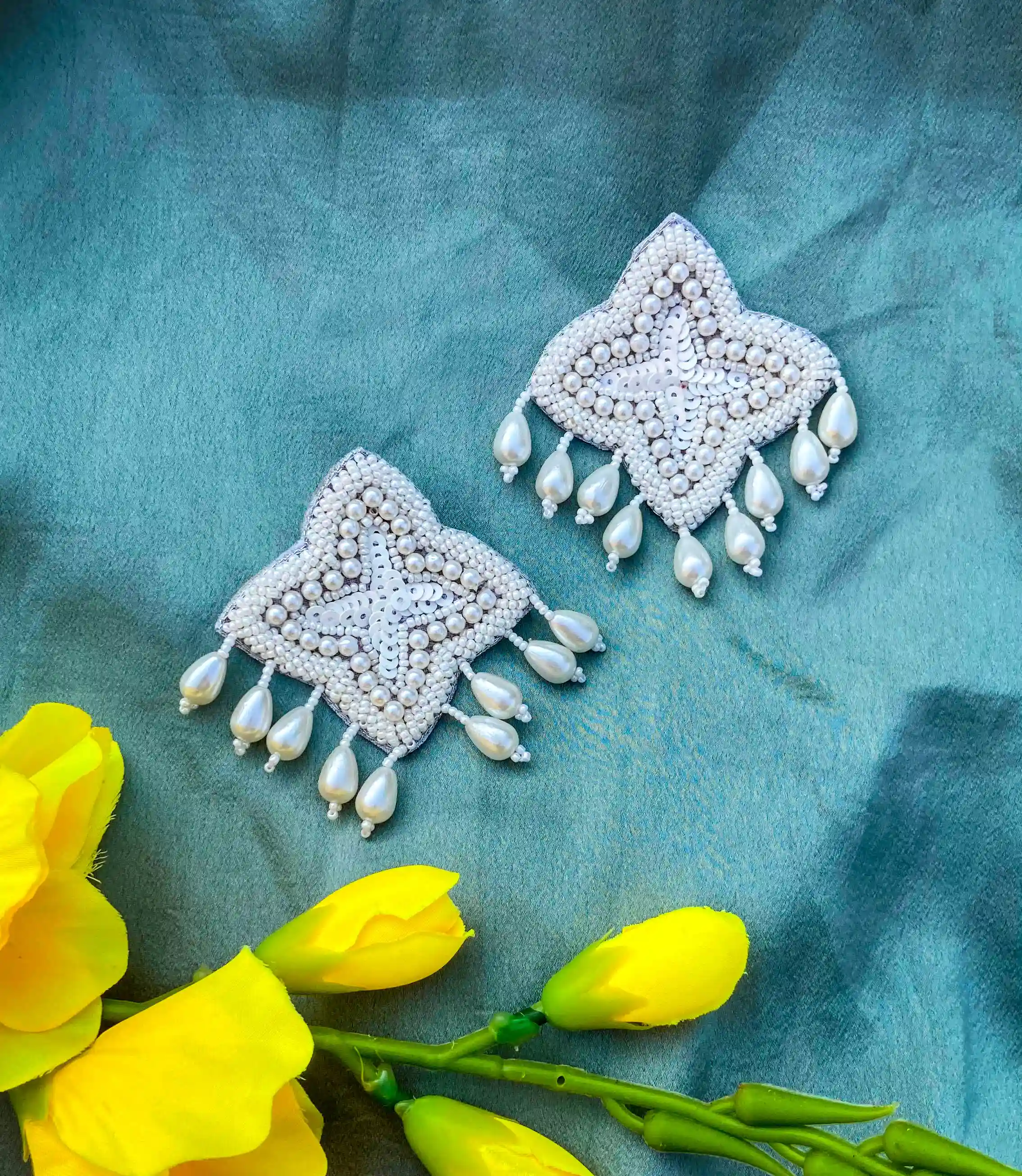 Handcrafted Ferra Earring - White