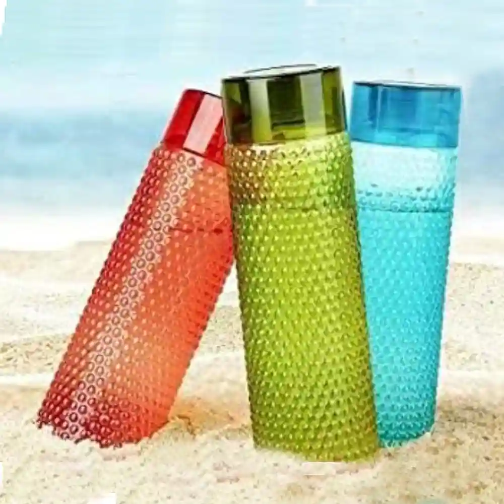 Multicoloured Plastic Water Bottle 1 Ltr - Set of 3