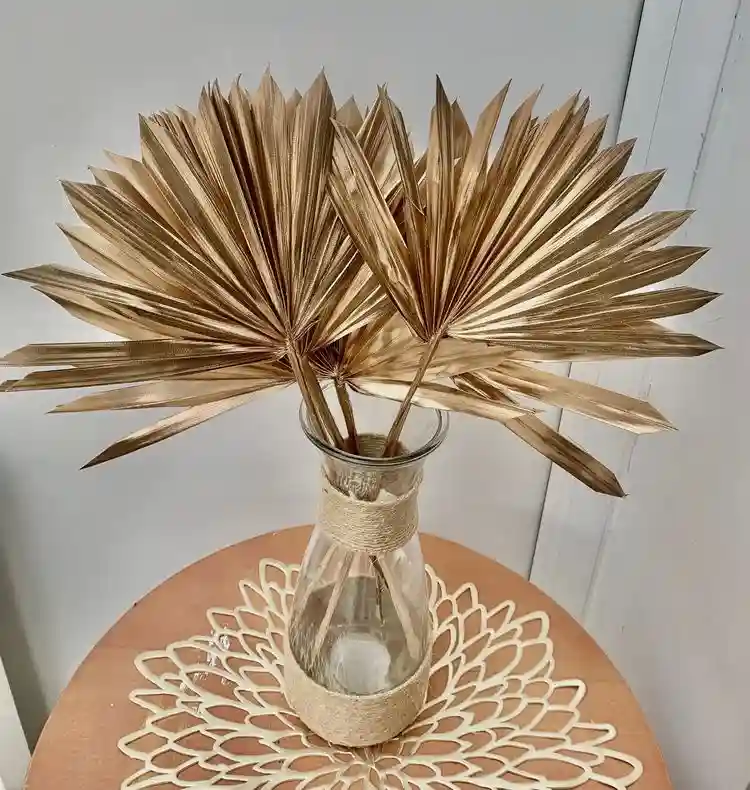 Fan Palm Spear Golden - Set Of 10