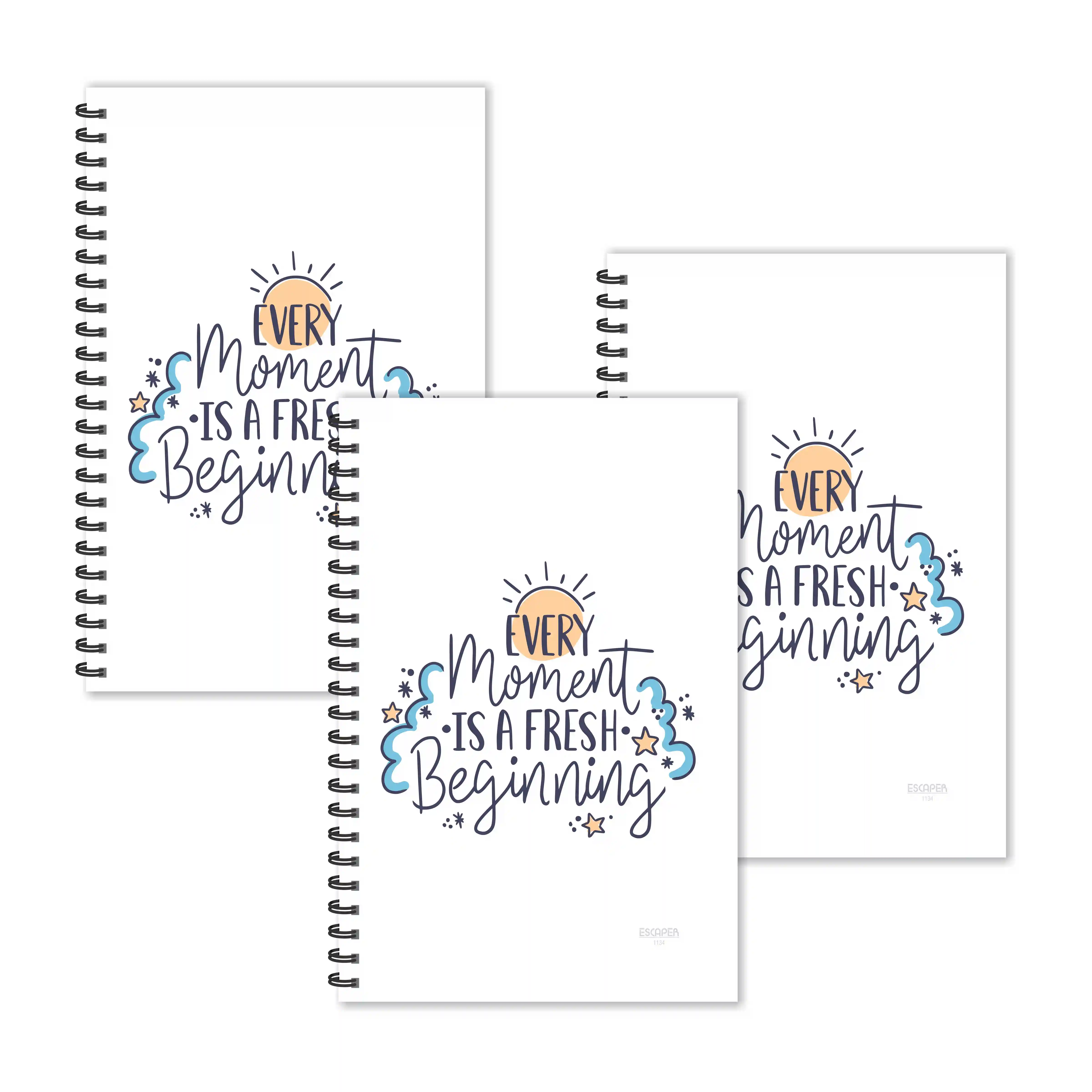 Every Moment Is A Fresh Beginning Motivational Diaries - Pack Of 3