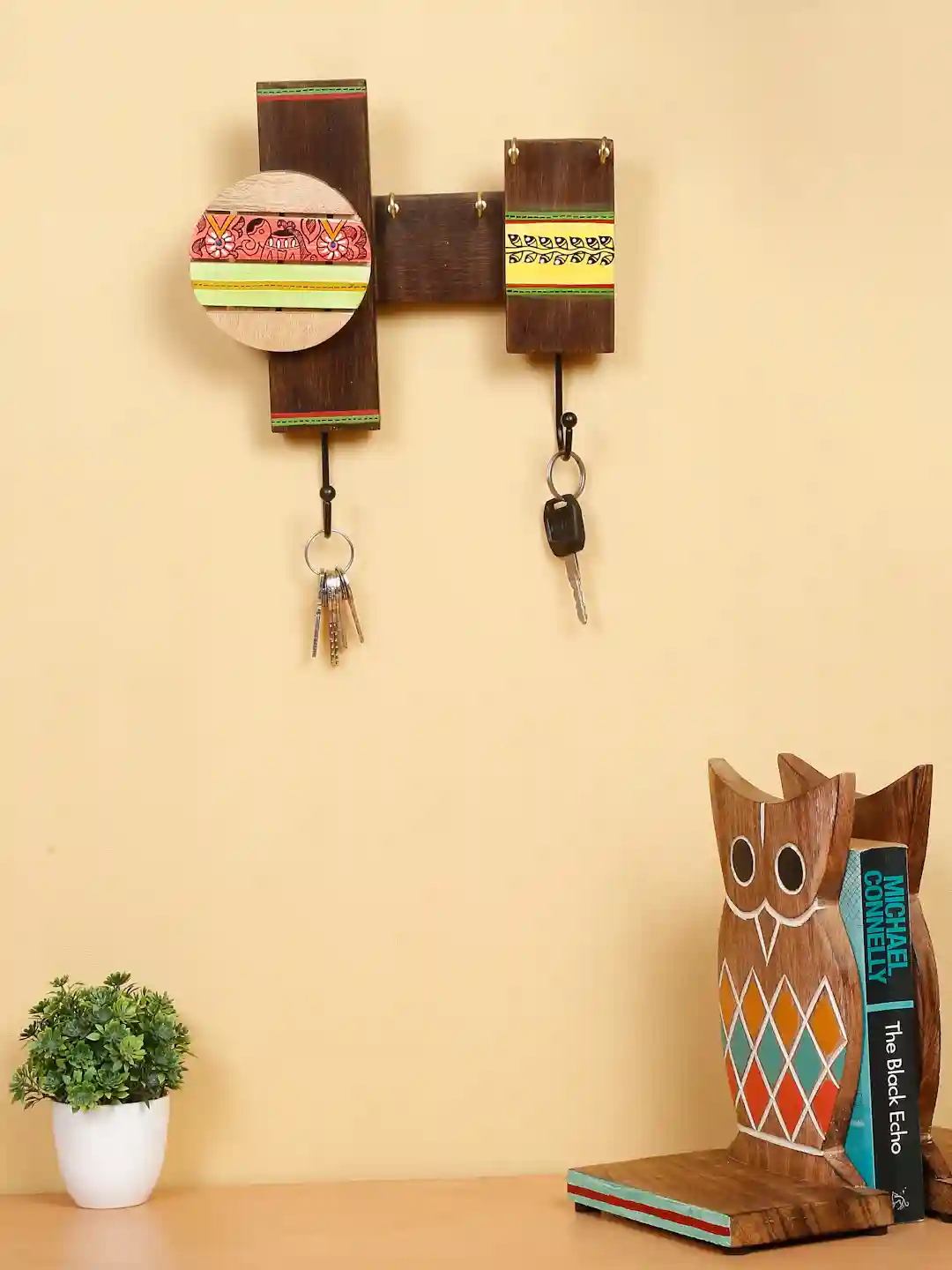 Shilpkara Tribal Arts Handpainted Mango Wood Key Holder