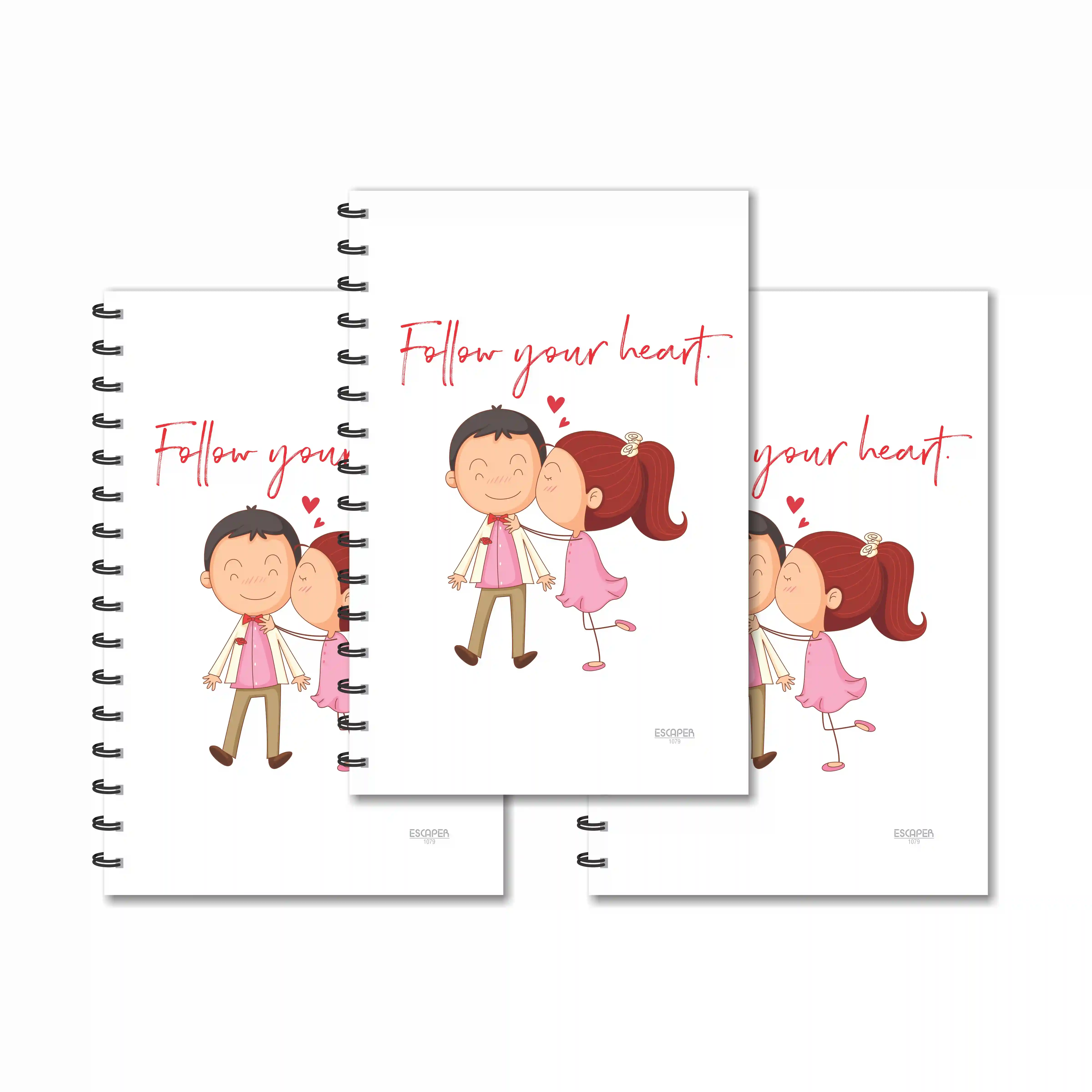 Follow Your Heart Designer Ruled Diaries - Pack Of 3