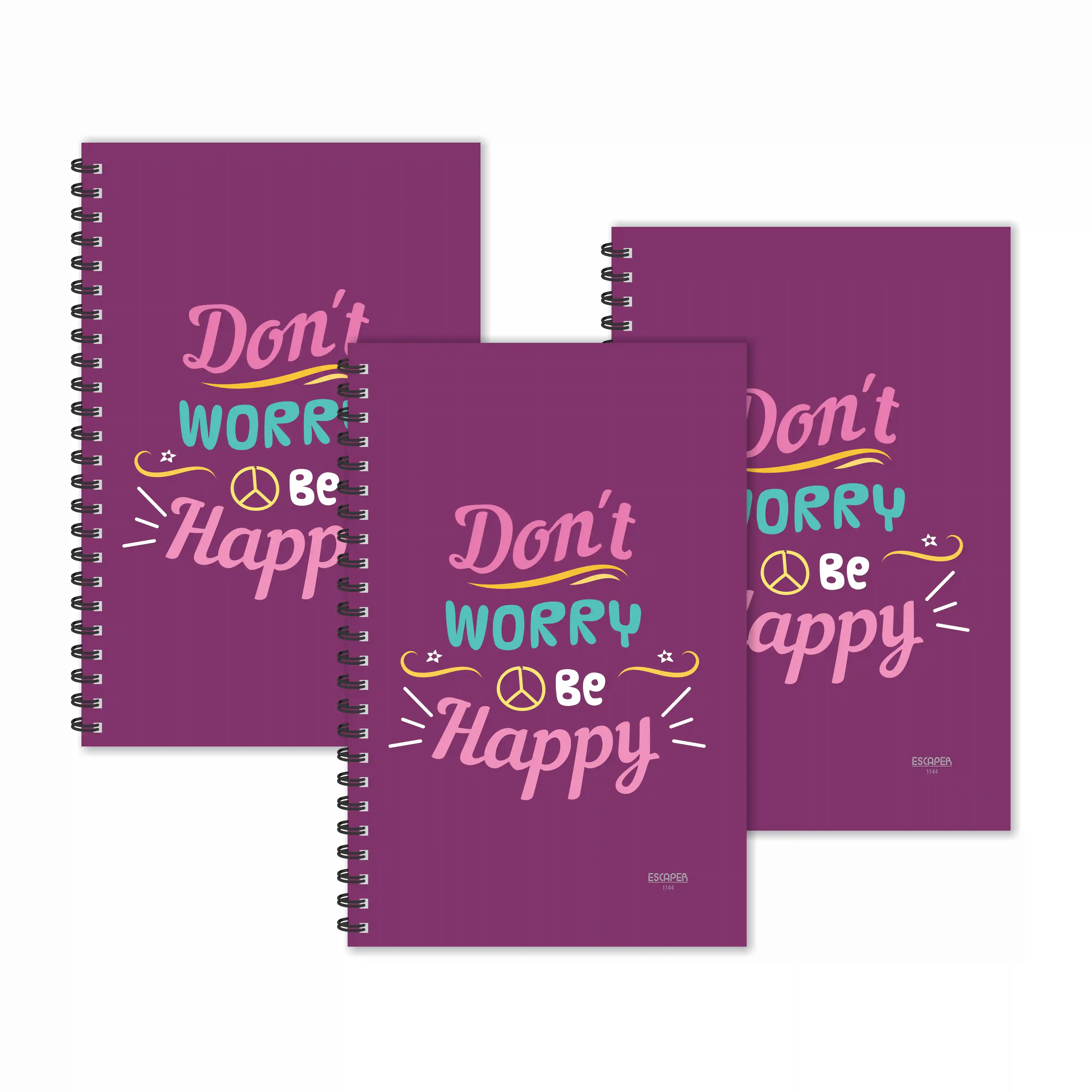 Don't Worry Be Happy Motivational Diaries - Pack Of 3