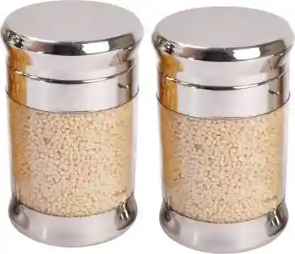 JVL Stainless Steel Airtight Food Storage Fusion Canister Multipurpose Unbreakable Jar - 450 Ml