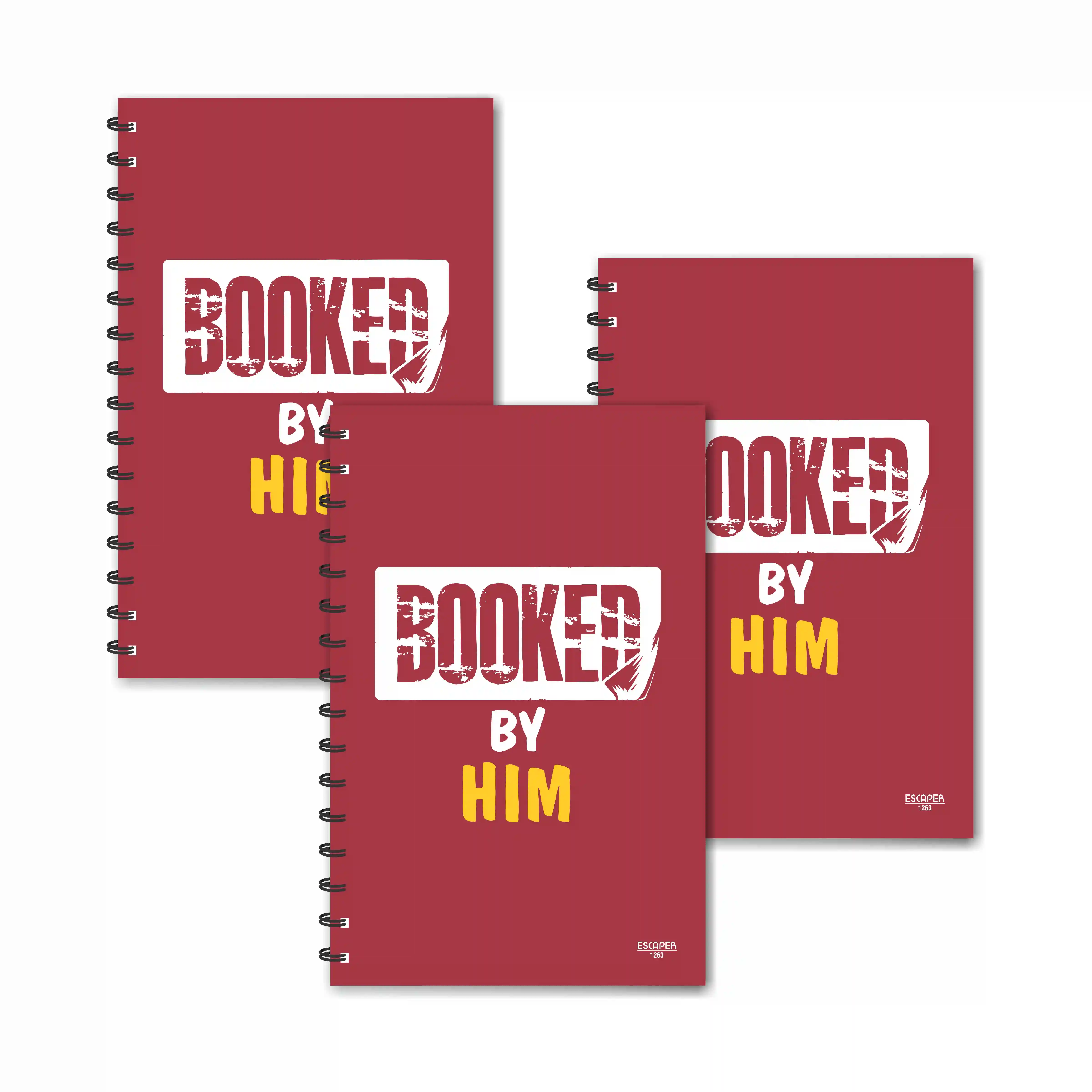 Booked By Him Designer Ruled Diaries - Pack Of 3