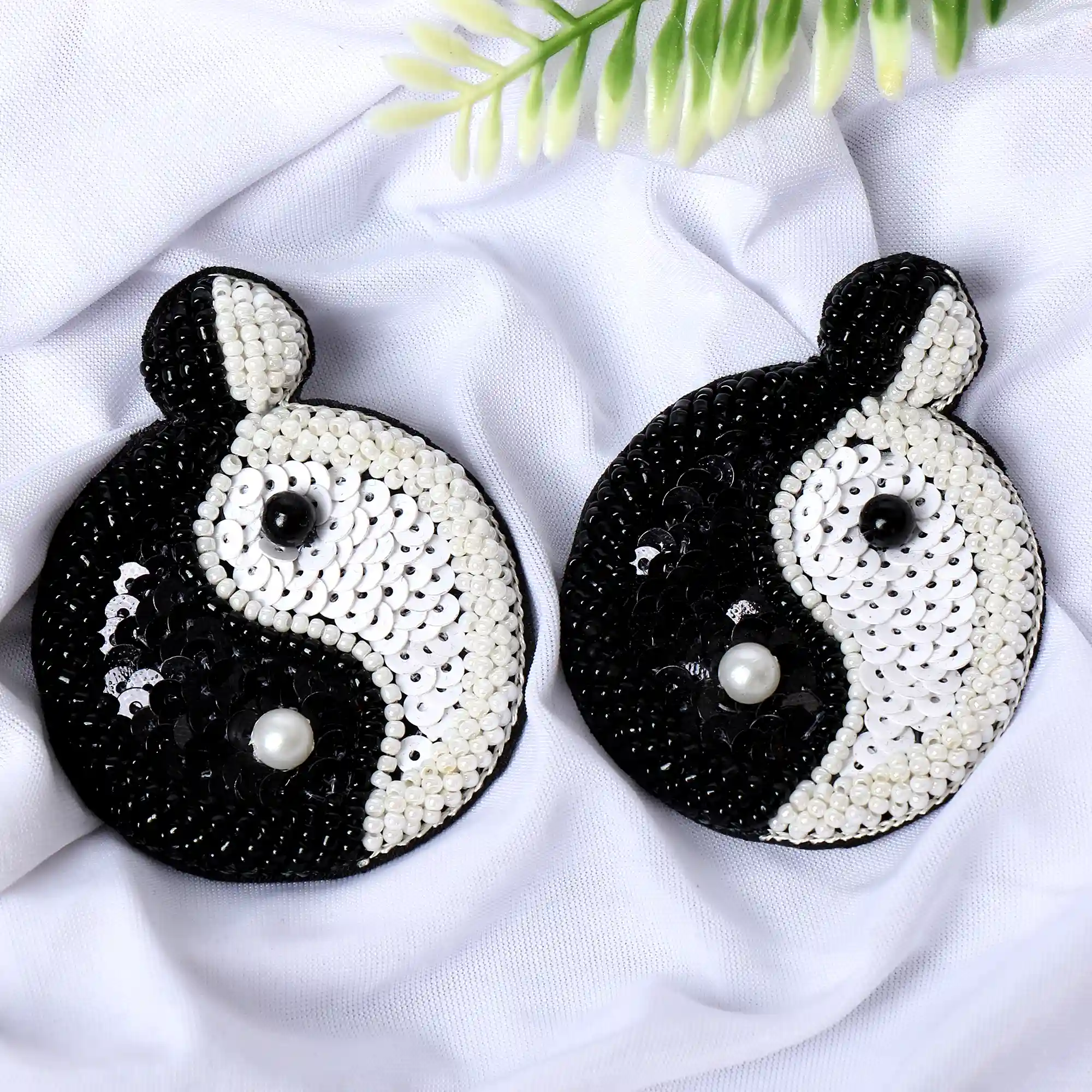 Ninja Earrings - White & Black