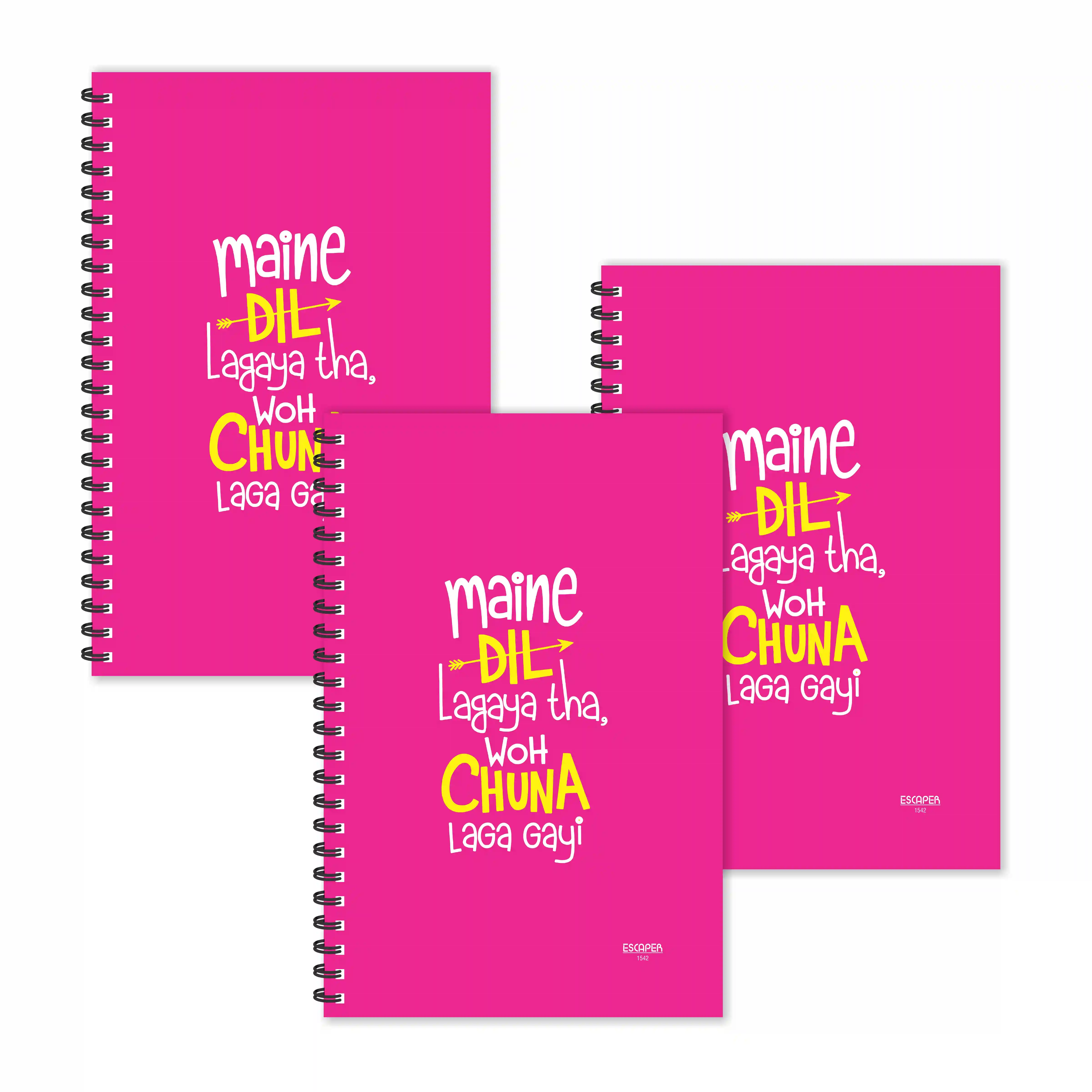 Maine Dil Lagaya Tha Wo Chuna Laga Gayi Hindi Quotes Ruled Diaries - Pack Of 3