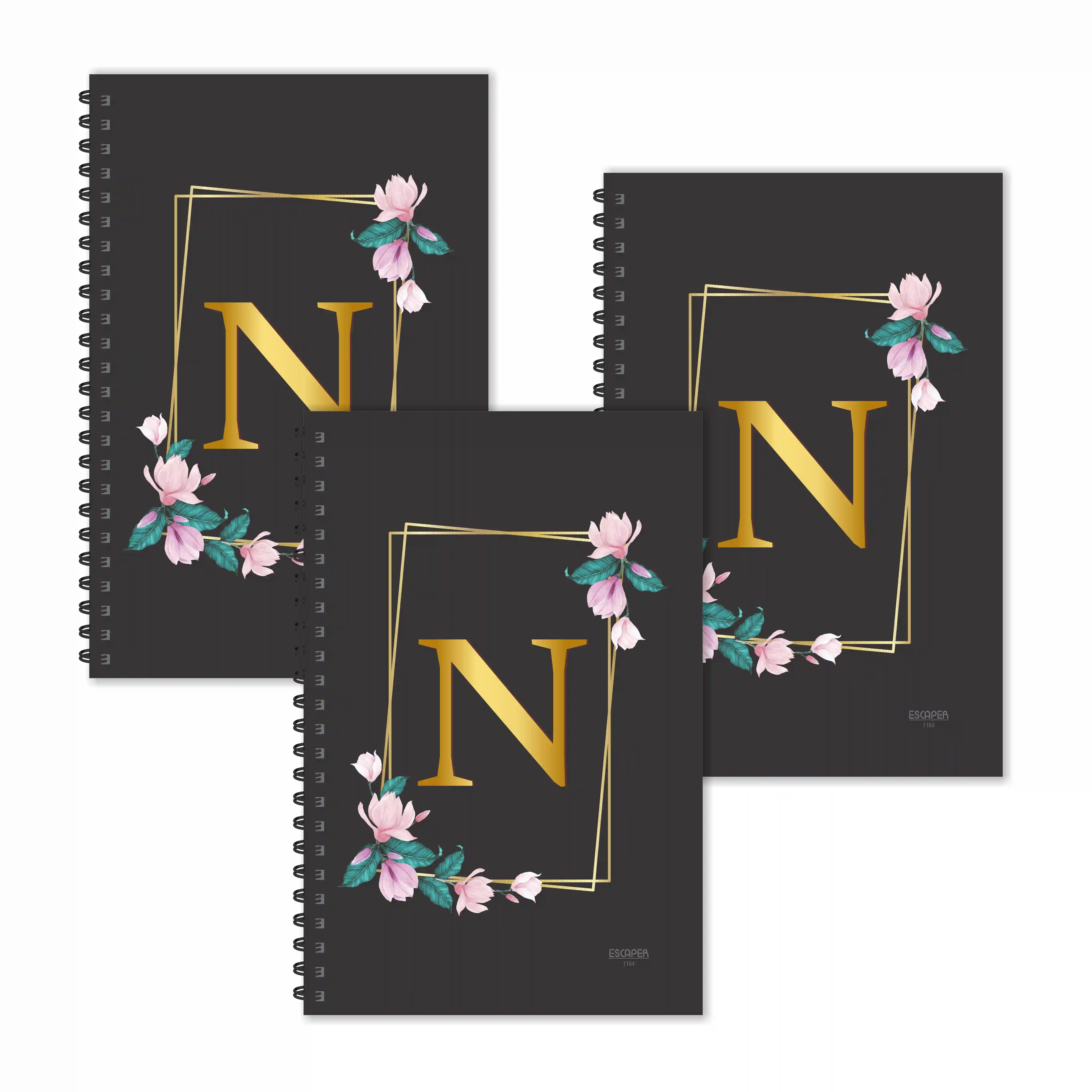 N Letter Ruled Diaries - Pack Of 3