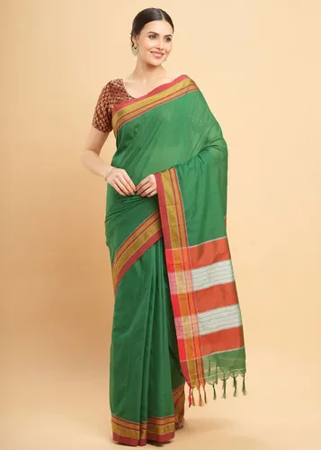 Woven Plain Ilkal Cotton Silk Saree